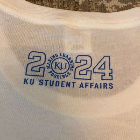 Kansas Jayhawks Charlie Hustle “One Chant” Tri-Blend T-Shirt Color White Size XL - Picture 4 of 5